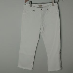 Michael Kors White Pants With Raw Hem
